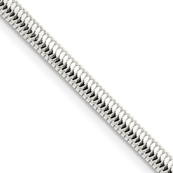 3.5mm Sterling Silver Solid 6-Sided Oval Snake Chain...